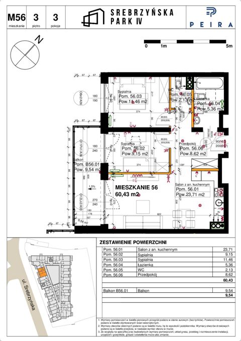 Plan 3 pok. 60m²
