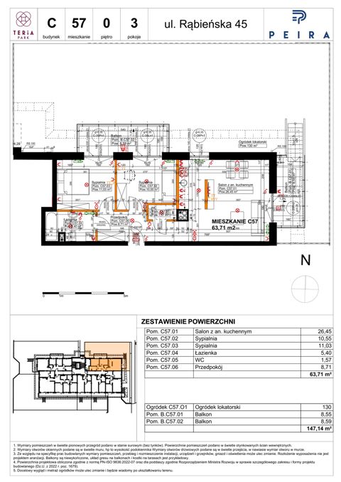Plan 3 pok. 64m²