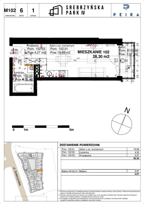 Plan 1 pok. 28m²