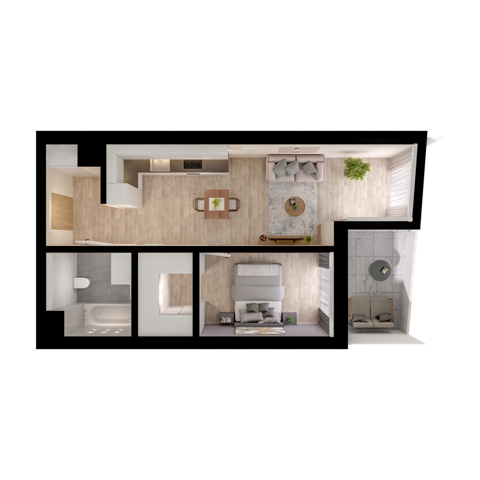 Plan 2 pok. 48m²