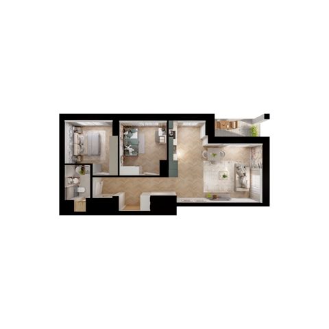 Plan 3 pok. 60m²
