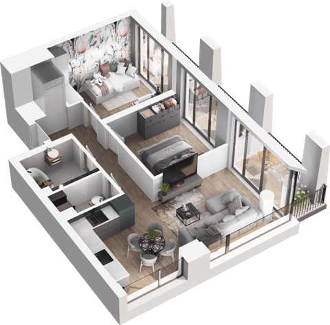 Plan 3 pok. 54m²