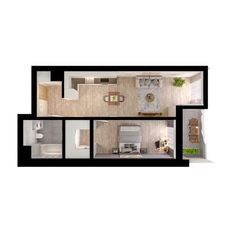 Plan 2 pok. 52m²
