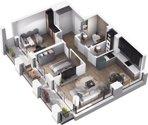 Plan 3 pok. 54m²