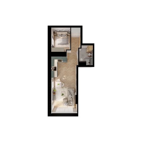 Plan 2 pok. 43m²
