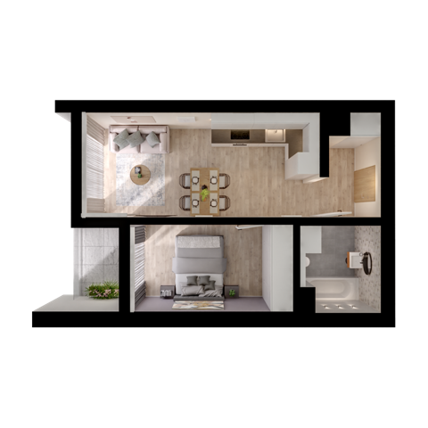 Plan 2 pok. 40m²