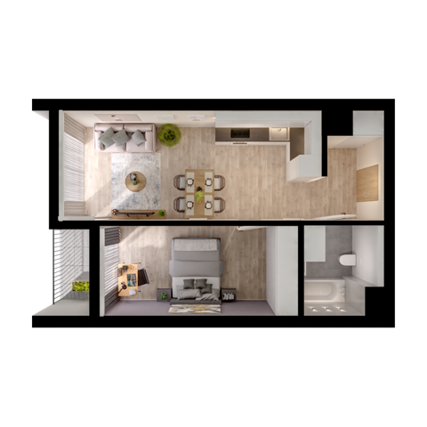 Plan 2 pok. 44m²