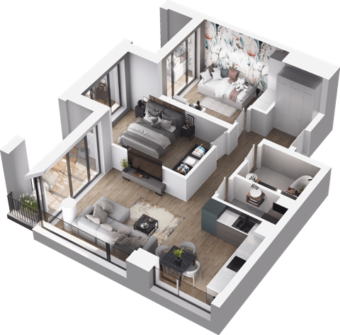 Plan 3 pok. 60m²