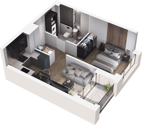 Plan 1 pok. 35m²