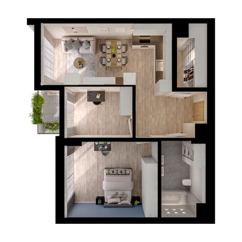 Plan 3 pok. 64m²