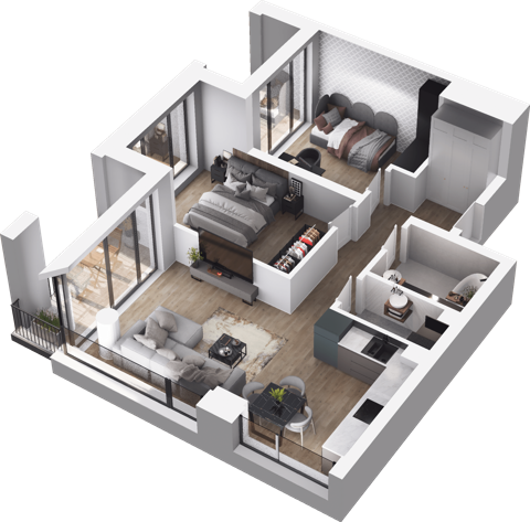 Plan 3 pok. 60m²