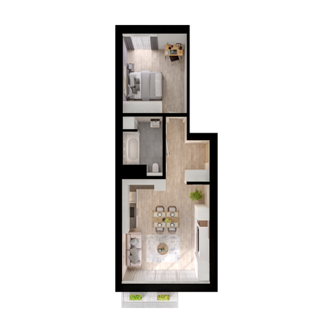 Plan 2 pok. 49m²