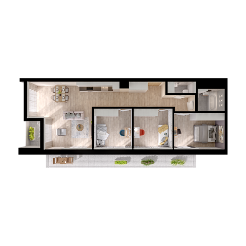 Plan 4 pok. 84m²