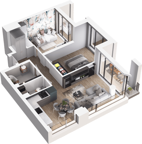 Plan 3 pok. 59m²