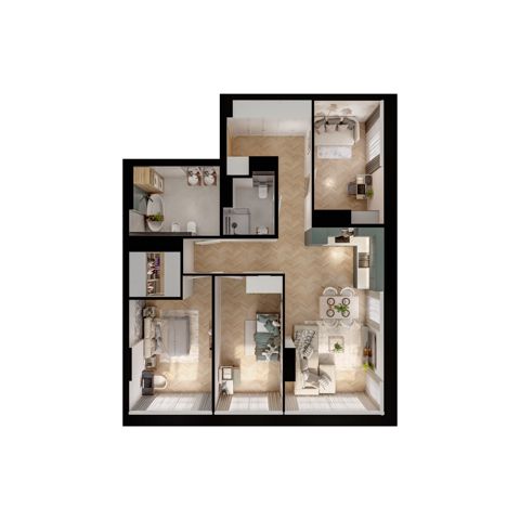 Plan 4 pok. 91m²