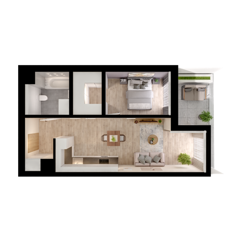 Plan 2 pok. 47m²