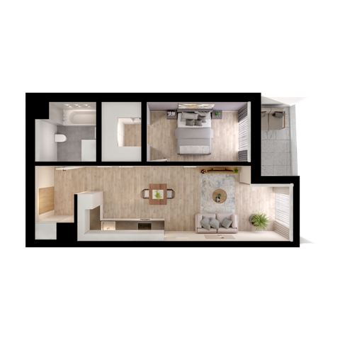 Plan 2 pok. 49m²