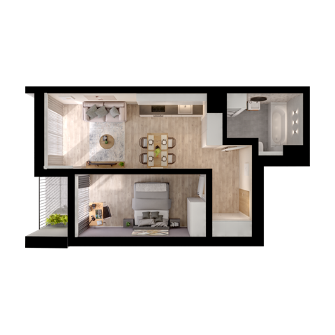 Plan 2 pok. 44m²