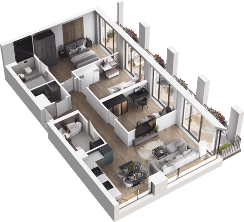 Plan 4 pok. 80m²
