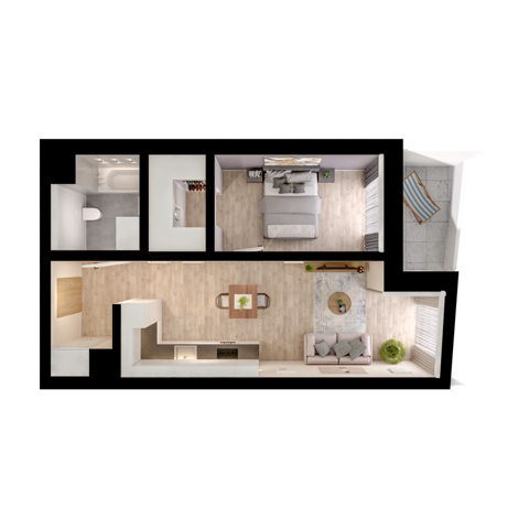 Plan 2 pok. 46m²