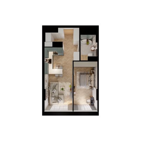Plan 2 pok. 46m²
