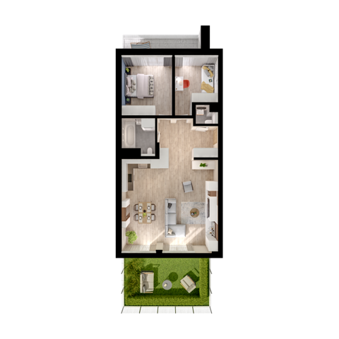 Plan 3 pok. 77m²