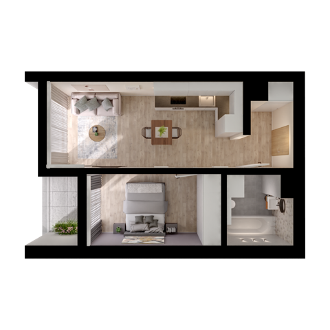 Plan 2 pok. 40m²
