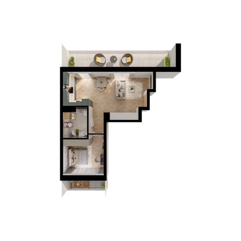 Plan 2 pok. 44m²