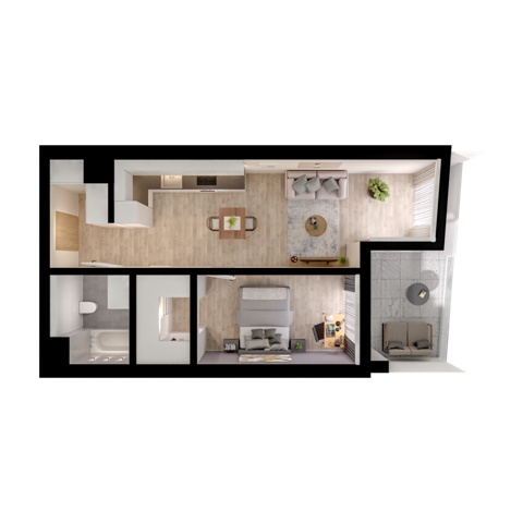 Plan 2 pok. 48m²