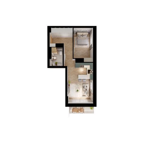 Plan 2 pok. 42m²
