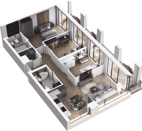 Plan 4 pok. 80m²