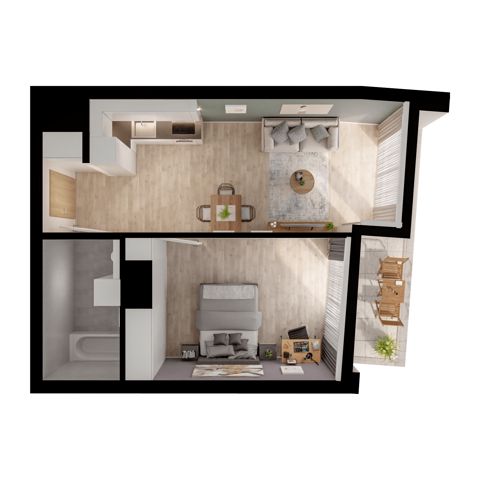 Plan 2 pok. 45m²