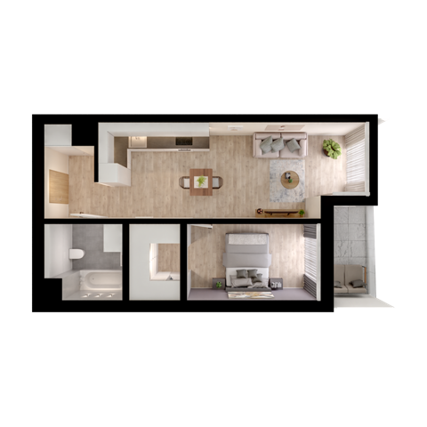 Plan 2 pok. 48m²