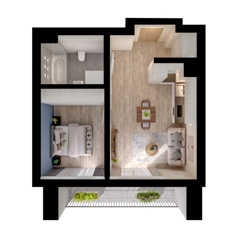 Plan 2 pok. 42m²