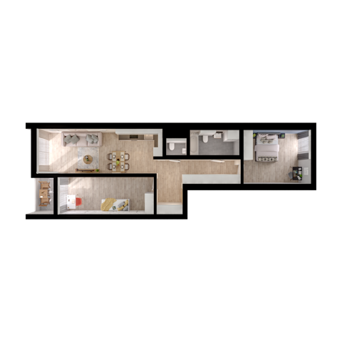 Plan 2 pok. 76m²