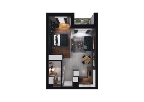 Plan 1 pok. 40m²