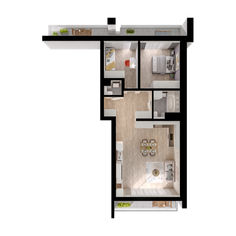 Plan 3 pok. 71m²
