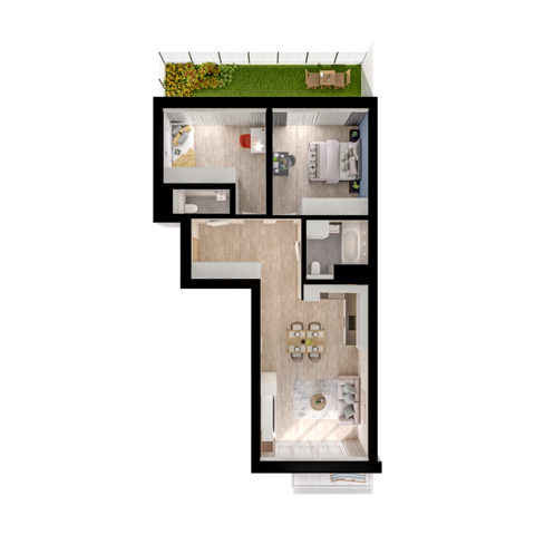 Plan 3 pok. 67m²