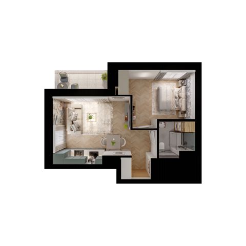 Plan 2 pok. 36m²