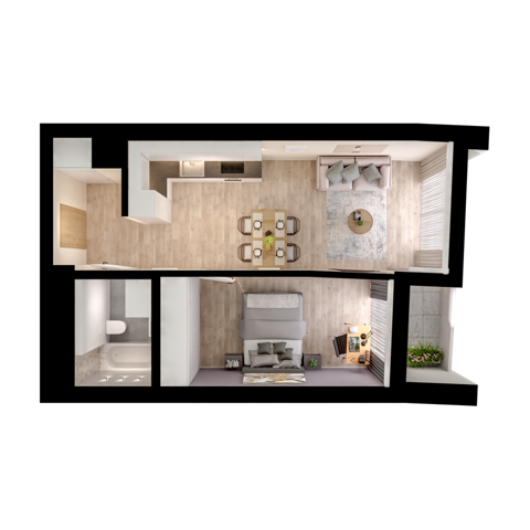 Plan 2 pok. 43m²
