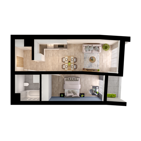 Plan 2 pok. 46m²