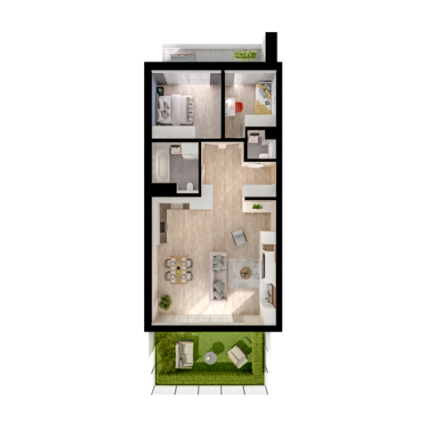Plan 3 pok. 77m²