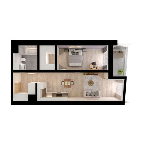 Plan 2 pok. 53m²
