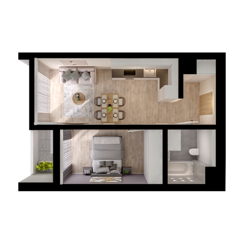 Plan 2 pok. 40m²