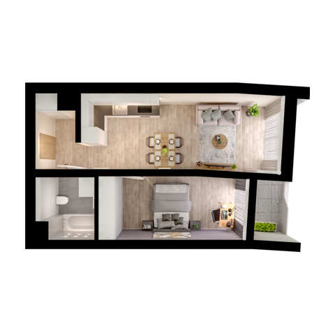 Plan 2 pok. 46m²