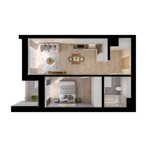 Plan 2 pok. 40m²