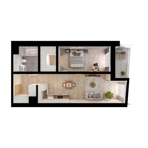 Plan 2 pok. 53m²