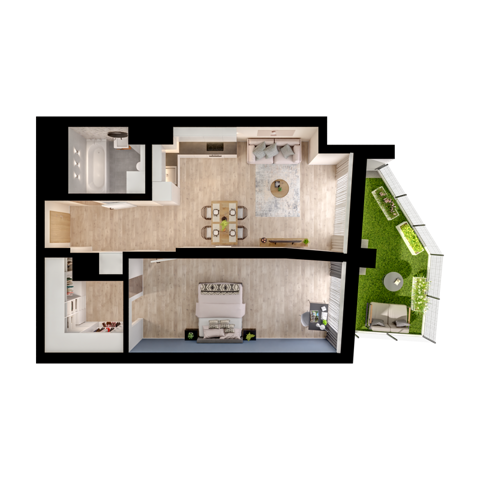 Plan 2 pok. 59m²