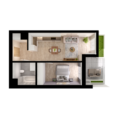 Plan 2 pok. 41m²