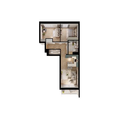 Plan 3 pok. 60m²
